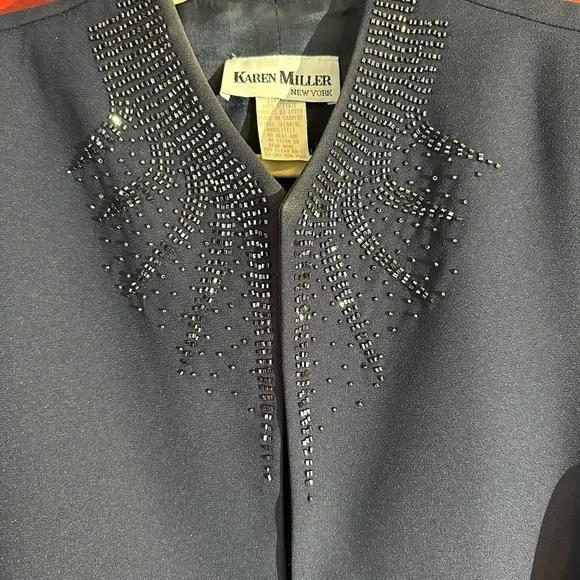 Karen Miller New York Navy Dress With Matching Jacket, Size 18 - Picture 3 of 16